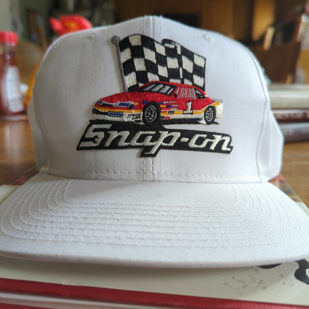 Vintage New Era Pro Design Snap On Tools Racing Hat. White. Make Me An Offer.